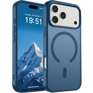 SUPFINE Magnetic for iPhone 17 Pro Case (Compatible with MagSafe)(Military Grade Drop Protection) Translucent Matte Shockproof with Anti-Fingerprint Phone Cover 2025,Deep Blue