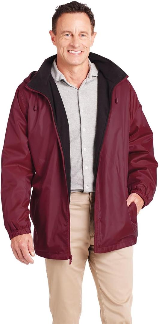 totes Mens Rain Jacket with Hood - Waterproof Rain Coat, Lightweight Storm Jacket - Burgundy, XL
