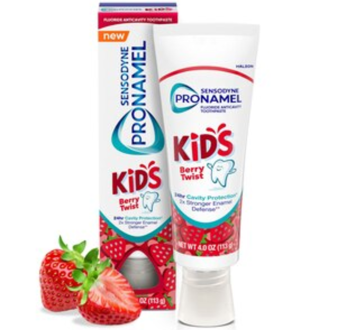 Sensodyne Pronamel Kids Toothpaste, Fluoride Anticavity Toothpaste, Cavity and Enamel Protection, for Ages 2+, Berry Twist Flavored, 4 oz, Pack of 4