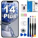 EFAITHFIX for iPhone 14 Plus Screen Replacement 6.7 Inch LCD 3D Touch Display Full HD Digitizer Frame Assembly (A2632 A2885 A2886 A2887 A2888) with Repair Tools Screen Protector Waterproof Adhesive