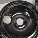 Electric Stove Burner Drip Pans WB31M19(8) WB31M20(6) Electric Stove Top Burner Replacement WB30M1(6") WB30M2(8") Compatible for G-E Hot-point Ken-more General Electric Stove Parts by MIFLUS (Black)