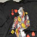 Fazortev Womens Oversized Long Sleeve Queen Of Hearts Graphic T Shirts V Neck Casual Loose Fit Tees Tunic Tops (X-Large, Black)