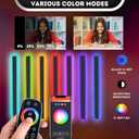 23.6 Upgraded Modern RGB Wall Lights Indoor/Outdoor LED Wall Sconce with Remote & App, Cool/Warm White, Party Mode, IP65 Waterproof & Rustproof for Home, Business, or Gaming Spaces