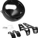 5.75 Inch Motorcycle Headlight Housing Bracket Headlamp Shell Cover 5-3/4 Headlight Mount Bucket for Harley Yamaha Suzuki Chopper Black Motorbike Headlight Bucket