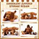 Skylety 5 Pcs Dog Stuffed Animal Puppy Stuffed with Babies Inside 1 Big Mommy with 4 Mini Baby Cute Soft Toy for Children Birthday Party Adopt a Puppy Favor(Piebald Dog)