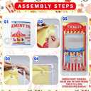 Circus Theme Party Decorations Supplies: Carnival Ticket Photo Booth Props Backdrop Kit with Circus Boxes Carnival Photo Backdrop Amusement Park Theme Accessories for Boys Girls Birthday Decor