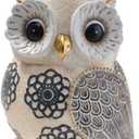 Cute Resin Owl Statue - Modern and Aesthetic Home Decor for Shelves, Office, and Bookshelf Sculpture 6.1 Inches