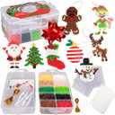 10,000-Piece Holiday Fuse Bead Kit for DIY Xmas Ornaments - 8 Unique Christmas Designs w Peg Boards, Tweezers, Ironing Papers - Great for Homemade Ornaments, Holiday Classroom Parties Family Activity