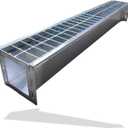 304 Stainless Steel Channel Drain with Galvanized Steel Drain Grate 39.4x5.9x5.5 in, B125 Channel Drain Kit for 3 Pipe, Heavy Duty Durable Trench Drain System for Outdoor, Driveway, Garage, Yard