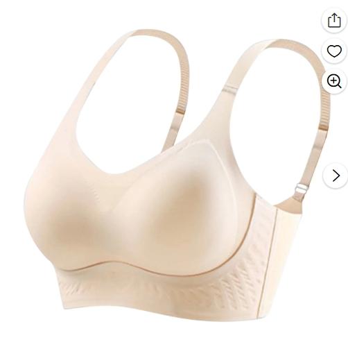SMihono V Neck Wireless Bras for Women No Underwire Lightly Lift Womens Bras Soft Comfort Seamless Bralettes Beige M