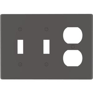 Grey/Gray 3 Gang 2 Toggle 1 Duplex Combination Light Switch Plate Decorative Triple Toggle Wall Plate Cover Electrical Faceplate Switch Face Plate