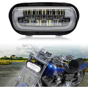 LED Headlight Kit for Fat Bob 2008-2019, LED Head Light Headlamp Front Light with Mounting Bracket DRL High Low Bean for Harley Davidson Fat Bob 2008-2019 Accessories