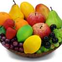 Artificial Fruits Set 17Pcs Fake Fruit Props Plastic Fruit Decoration Lifelike Simulation Fruits Dinner Table Craft for Home Christmas Decor Fake Apples Strawberry Grapes Orange Mango