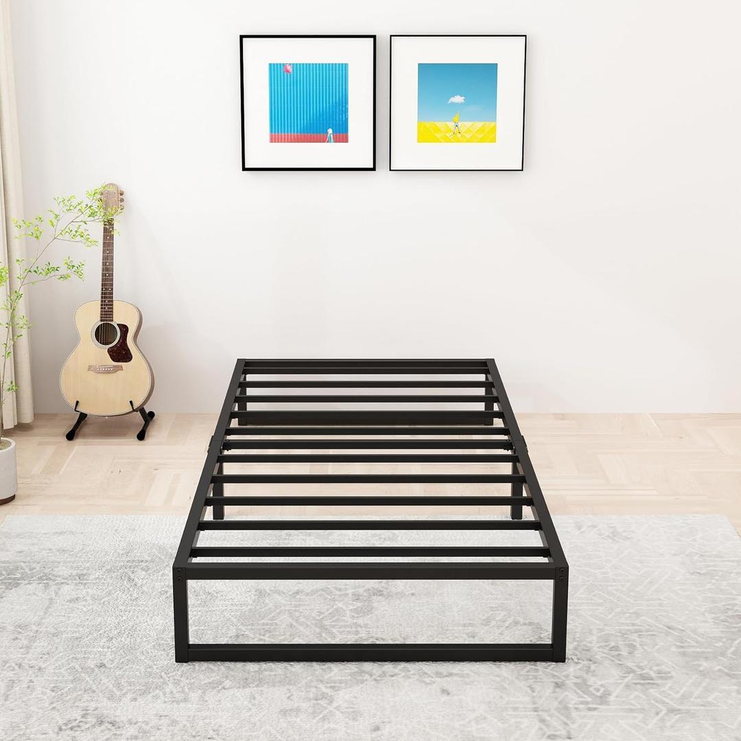 12 Inch Twin XL Bed Frames Heavy Duty Sturdy Metal Platform Bed Frame No Box Spring Needed, Noise Free, Easy Assembly, Black