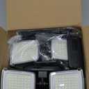 Solar Security Light Outdoor Super Bright LED, Motion Sensor Flood Light, 3 Heads 270 Wide Angle, Remote Control,IP65 Waterproof, 3 Modes (2 Packs)