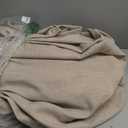 Taupe Burlywood Pinch Pleat Linen Curtains 120 Inches Long 60 Inch Wide for Patio Sliding Door Light Filtering Semi Sheer Pleated Drapes Back Tab Extra Wide 60 x 120 Curtain for Living Dining Room