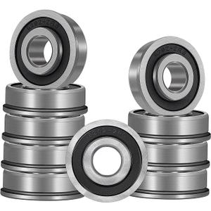 10 Pack Flanged Ball Bearings 5/8" x 1-3/8" x 1/2", Pre Lubricated, for Lawn Mower, Wheelbarrows, Carts & Hand Trucks Wheel Hub, Replacement for JD AM118315, AM35443, Stens 215-038, 215-061 Etc