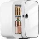 Sweetcrispy Mini Fridge, Portable Small Refrigerator 4L/6 Can Cooler & Warmer Compact Fridges for SkinCare, Food and Drinks, Bedroom, Dorm, Car, Office, White