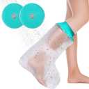 2PK Waterproof Leg Cast Cover for Showering Reusable Shower Sleeve for Leg After Surgery, Watertight Non-Slip Adult Fracture Protector Bag, Water Proof Medical Covers for Wound/Bandages