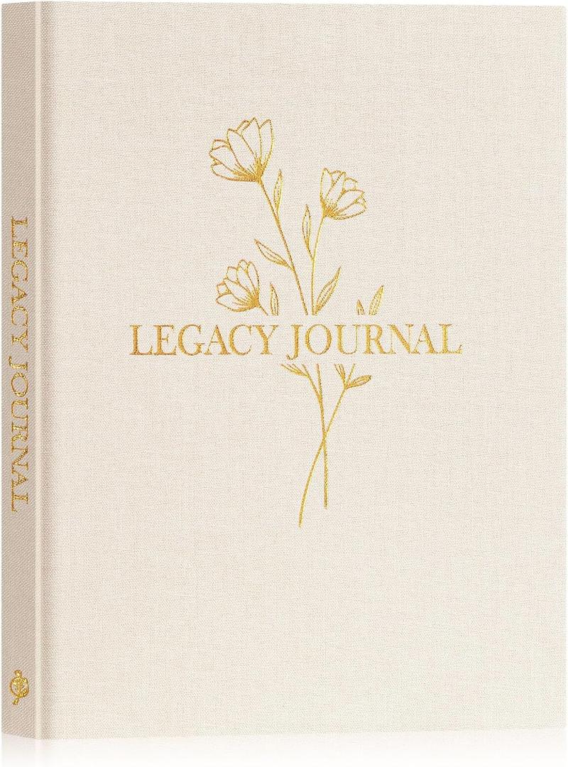 Lanpn Grandparents Legacy Journal Book with Prompts, Tell Me Your Life Story Memory Book to Fill Out, Mom Story Family Memory Book Keepsake Generational Journal, Grandpa Grandma Parents Gift, Beige