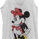 Disney Mickey Classic Minnie Women's Racerback Tank Top (Medium, White Heather)