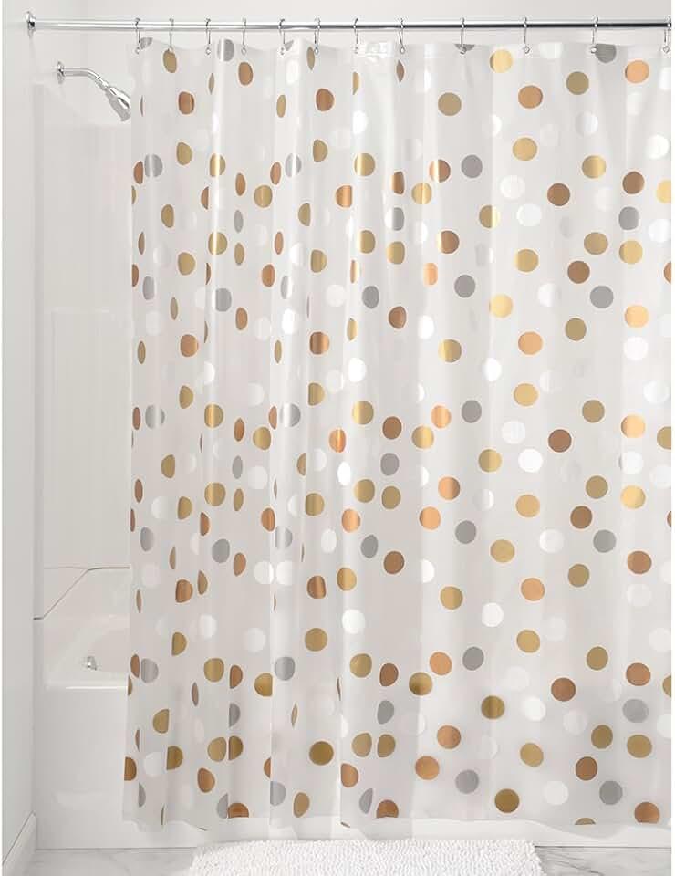 iDesign Gilly Dot PEVA Shower Curtain - Metallic