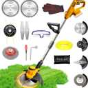 Electric Weed Wacker Cordless for Dewalt 20V Battery, 4 in 1 Weed Eater Battery Powered, 1300W Lightweight Cordless Weed Wacker, Brush Cutter for Lawn, Yard and Bush Trimming (No Battery) (Orange)