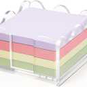 1pc Scalloped Acrylic Sticky Note Holder, 3x3 Inch Clear Cute Notepad Holder Sticky Note Dispenser with Wave Design, Thick Acrylic Desk Organizer for Office, Home, Dorm, Classroom Desk