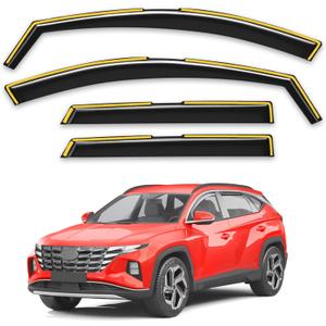 in-Channel Window Rain Guards Fit for Hyundai Tucson 2022 2024 2023 2025 Extra Durable Window Deflectors Window Visors Vent Shades Vent Visors Car Accessories-4 pcs Q24