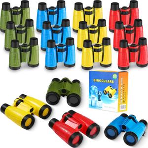 Yanhui Binoculars 24 Pieces Toy Binoculars with Neck String Assorted Colors Novelty Binoculars Camping Birthday Party Supplies Nature Exploration Toys for Outdoors Indoors Sightseeing, Camping, Birdwatching Wildlife