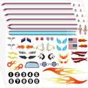 5PCS Derby Car Sticker Set-Racing Numbers, Flags, Lights, Stripes & Flame Decals - Peel & Stick Car Stickers for Derby Supplies Cars,Cool Decorations&Accessories for Your Vehicle