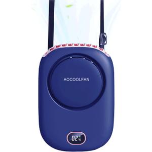 Portable Neck Fan, Mini Small Personal Handheld Fan USB Rechargeable 3 Speed for Girls Boys Woman Eyelash Travel Home Office Outdoor (navy blue)