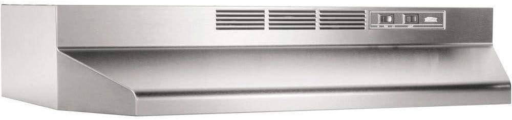 Broan-NuTone 413004 Non-Ducted Ductless Range Hood with Lights Exhaust Fan for Under Cabinet, 30-Inch, Stainless Steel