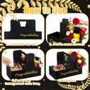 Qinyoung 12 Sets Graduation Flower Gift Box with 12 Pcs Transparent PVC Cake Boxes Graduation Flower Gift Boxes for Grad Ceremony Party Activities Celebrations