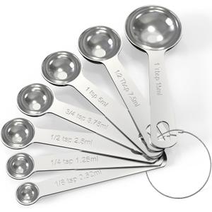 TILUCK Stainless Steel Measuring Spoons Set,Coffee Scoop Spoon,Kitchen Gadgets for Cooking & Baking,Set of 7