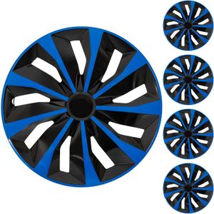 16" Blue Wheel Rim Cover Hubcaps Replacement R16 Hub Caps Snap On Universal Wheel Rim Cover ABS Exterior Accessories for Car Trunk SUV Set of 4