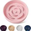 vancasso Slow Feeder Dog Bowl, 0.6 Cups Ceramic Dog Food Dish for Fast Eaters Small Breed, Puzzle Bowl for Small Dogs and Cats, Pink