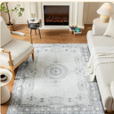 Istana 9x12 Area Rug  Grey/Gold 9 x 12 Area Rugs for Living Room  Foldable 9x12 Rugs for Bedroom/Living Room Rug  Stain Resistant Washable Rugs  EcoFriendly Area Rugs
