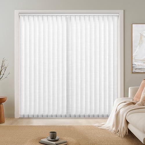 LazBlinds Light Filtering Vertical Blinds Replacement Slats – Polyester Fabric for Sliding Glass Door, Patio & Windows, 3.6''x 82.5", 20 Pack, White