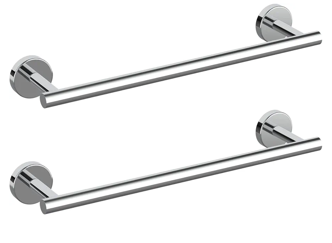Cilee 2 Pieces Polished Chrome Bathroom Towel Bar, 24 Inch Double Towel Racks,Bathroom Towel Holder Towel Bar for Bathroom Stainless Steel Wall Mount