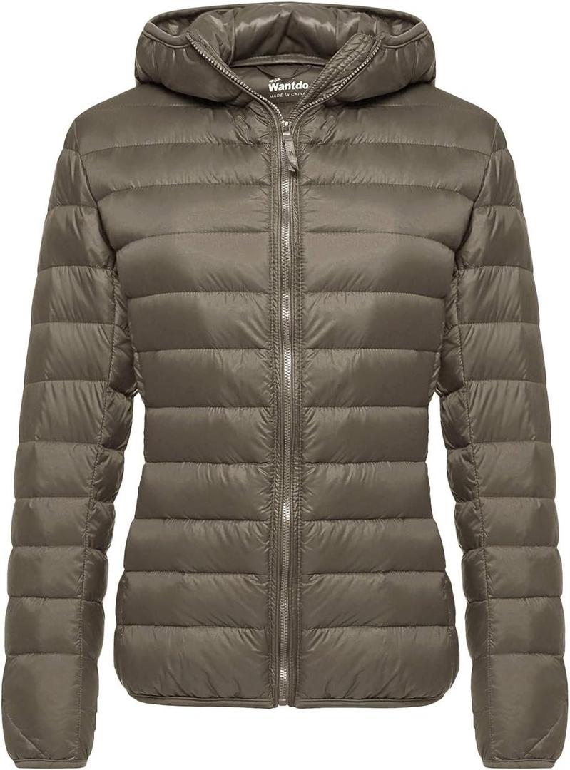 Wantdo Women's Hooded Packable Ultra Light Weight Short Down Jacket, M