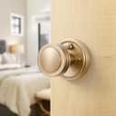 1 Pack Champagne Bronze Door Knob Privacy Door Knobs Door Handle Interior Door Knobs with Lock for Bedroom and Bathroom Zinc Alloy