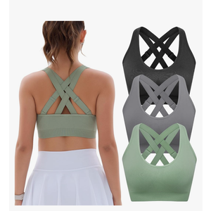 FITTIN Adjustable Sports Bras for Women: High Support Impact Padded Full Coverage Bra for Workout Gym, Large Bust