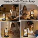 GyroVu Candle Warmer Lamp with Timer, 3-Level Dimmable Candle Lamps Vintage Glass Shade, Candle Warmer Light Wax Melt Warmer for Scented Wax, Black Warmer Lamp for Women Home Decor (2 Bulbs Included)