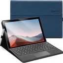 Omnpak Case for Microsoft Surface Pro 7 Plus /7/6 /5/4 with Stylus Holder, Multiple Angle Polyester Slim Lightweight Cover, Compatible with Type Cover Keyboard (Not Include Keyboard) (Blue)