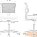 Sweetcrispy Small Desk Chair, Ergonomic Low-Back Mesh Rolling Work Swivel Chairs with Wheels, Armless Comfortable Seat Lumbar Support for Home, Bedroom, Study, Student, Adults, Grey