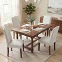 Upholstered Dining Chair Set of 4, Farmhouse Fabric Kitchen Chair, 16.14"D x 14.71"W x 36.61"H