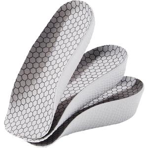 3Pairs Height Increase Insoles for Men Women - Orthopedic High Pads Height Boosters Insoles -Soft Arch Support Insoles for Flat Feet (Gray, 1.5cm & 2.5cm & 3.5cm)