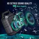 SHIDU 100W Powerful Voice Amplifier with 2 Wireless Microphones, Portable Speaker with Microphone, PA System with Sound Effects, Karaoke Machine Support BT/USB/TF Card/Aux/Guitar