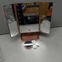 HUONUL Makeup Mirror, Vanity Mirror with Lights, 2X/3X/10X Magnification, Touch Control, Trifold, Dual Power Supply, Valentines Day Gifts for Her,Gifts for Women, Wife, Mom, Girls,Dorm Room Essentials (Rose Gold)